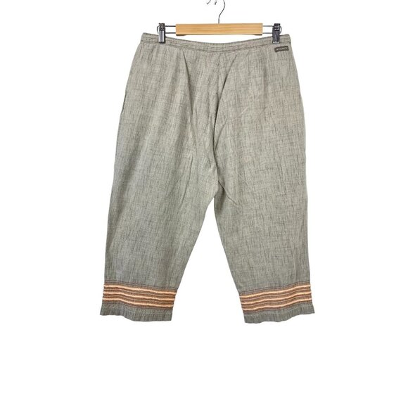 Woolrich Boho embroidered khaki crop pants coastal lagen size 12‎ - Picture 2 of 8